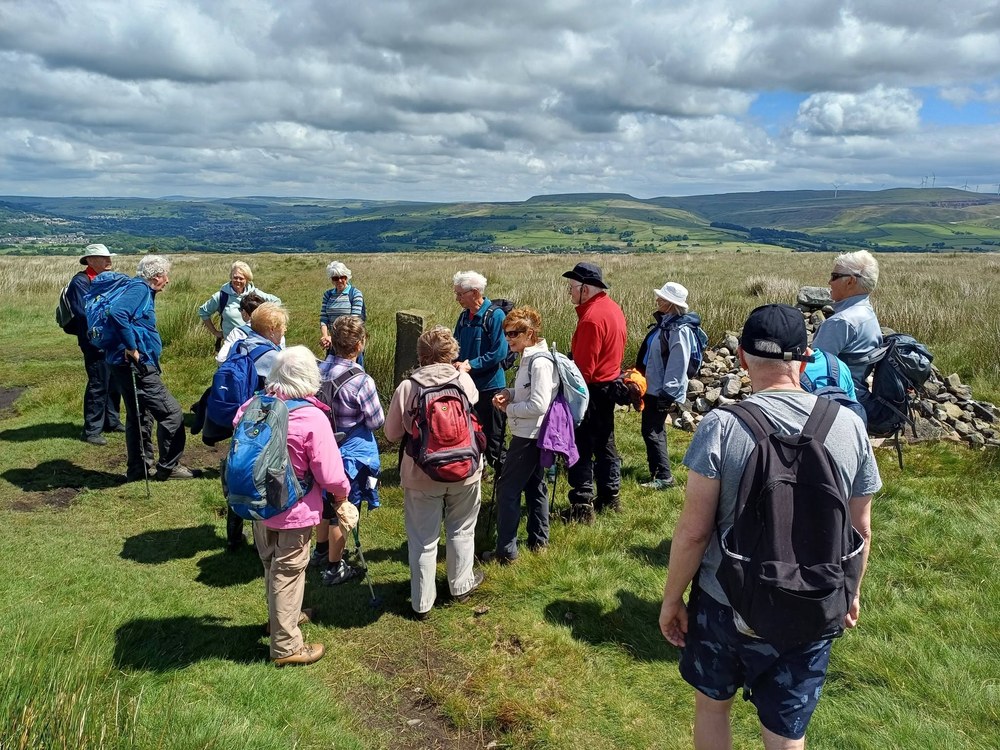 Group walk in the Lancashire countryside